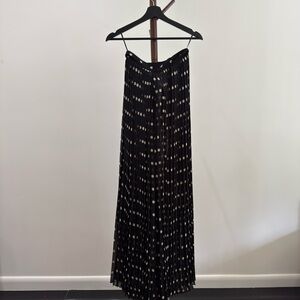 Mango Black Maxi Skirt with White Dots